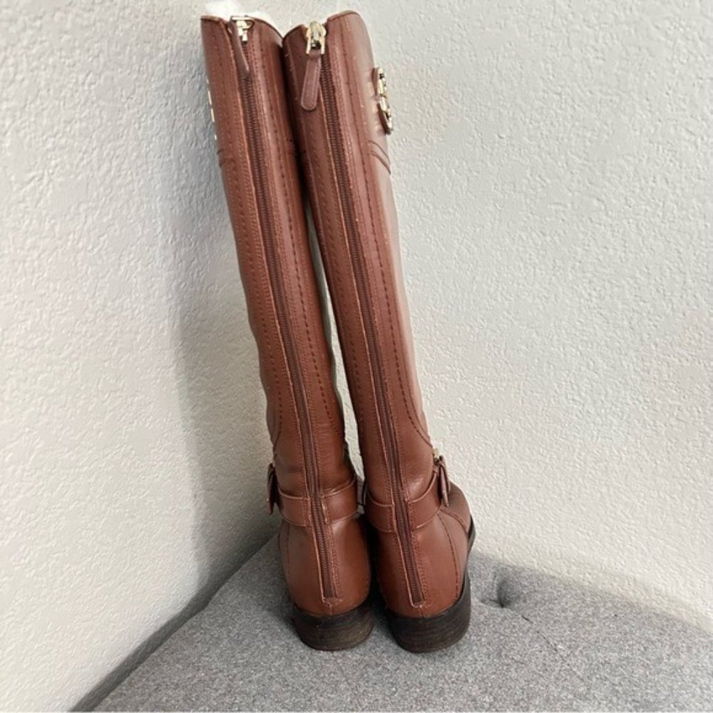 Tory Burch Adeline Riding Boots Color Almond Women's Size 6 - Picture 10 of 16